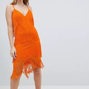 Orange Fringe ASOS Dress size 12